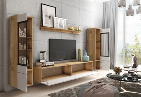 VERA II nappali fal, magasfényű fehér/wotan