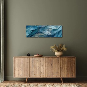 Kép - Kék és fehér fodrok (órával) (90x30 cm)