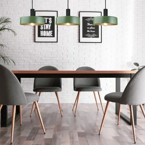 Csillár zsinóron HAKI 3xE27/60W/230V zöld/fekete