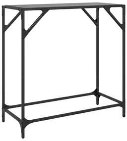 acél tálalóasztal fekete üveglappal 80 x 35 x 81 cm