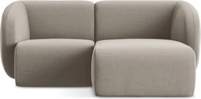 Világosbarna bársony sarokkanapé (jobb oldali-heverő résszel) Lani – Makamii