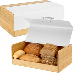 Kenyértartó Nagy Bambusz Fém Fehér 36x20,5x14cm