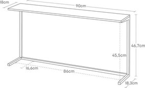 Fehér-natúr színű fa kiegészítő polc 90x18 cm Tower – YAMAZAKI