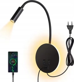 Led Fali Lámpa 3W Olvasó Fali Lámpa 3-AS Kapcsoló Hálószoba Usb