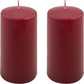 Gyertya készlet 15 cm Ø 7,5 cm 2 db bordó
