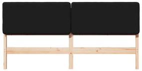 Kárpitozott fejtámla Barna és fekete 200 cm Tömör fenyőfa