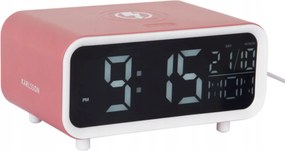Ébresztőóra digitális asztali óra rózsaszín háttérvilágítással, Chunky Led töltéssel