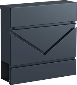 SONGMICS Falra Szerelhető Postaláda Újságtartóval és Zárral, Antracitszürke