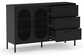 Fekete komód 140x90 cm Diora – Marckeric