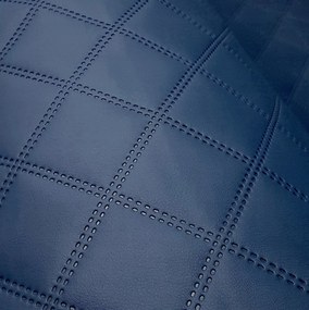 Sötétkék steppelt ökobőr dekorpanel 7x7cm Fali kárpit