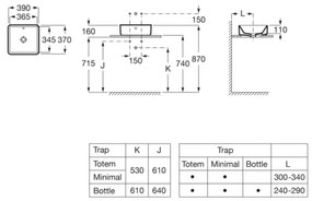 Roca A3270ML000 - GAP 39x37 cm kerámia mosdó, fehér, asztalra szerelhető