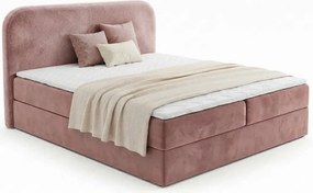 Kárpitozott boxspring ágy FORENA 160x200 cm vintage rózsaszín Matrac: Bonell rugós matrac