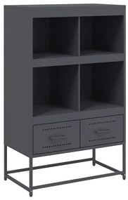 antracitszürke acél magasszekrény 68x39x111,5 cm