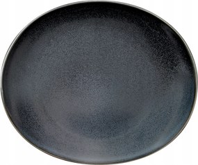 Kerámia tányér sötét minimalizmus szürke-fekete nagy 28x24,5cm