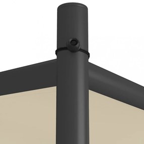 bézs szövet és acél pavilon 3 x 3 m 180 g/m²