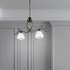 Csillár láncon RETRO 2xE27/60W/230V bronz/patinás