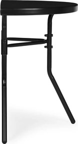 Kerti asztal, MultiGarden SC-090-1, fekete, 70 x 40 cm, magasság: 64 cm, félköríves, edzett üveglap, porszórt acél váz