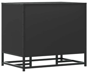 Cipőpad Fekete 60x40x53,5 cm Fából és fémből készült pad