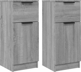 vidaXL 2 db szürke sonoma színű szerelt fa tálalószekrény 30x30x70 cm