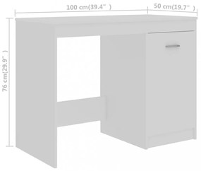 fehér szerelt fa íróasztal 140 x 50 x 76 cm