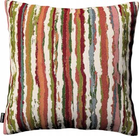 Párnahuzat 60x60 piros-zöld csíkos, krémszínű alapon