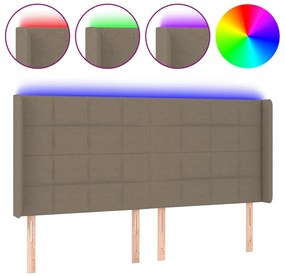 tópszínű szövet LED-es fejtámla 183x16x118/128 cm