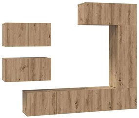 TV szekrény garnitúra 6 pcs kézműves tölgy 30.5 x 30 x 90 cm