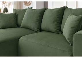 Zöld bársony sarokkanapé Enjoy – Bobochic Paris