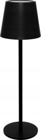 Kültéri Kerti Lámpa Terasz Vezeték Nélküli Usb 37 cm Fekete Fém
