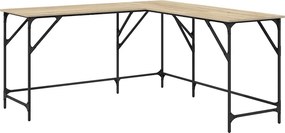 vidaXL sonoma tölgy színű szerelt fa íróasztal 149x149x75 cm