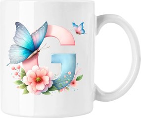 Pillangó bögre pillangó betű ábécé G fehér 330ml