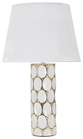 Fehér-aranyszínű kerámia asztali lámpa textil búrával (magasság 56 cm) Glam Carv – Mauro Ferretti