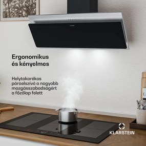 Klarstein Alessia ferde páraelszívó | elszívó és keringtető üzemmód | rozsdamentes acél | 404 m³/h | 90 cm