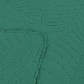 Zöld ágytakaró LEAVES mintával Méret: 200 x 220 cm