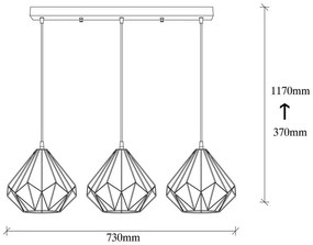 Fekete függőlámpa fém búrával Diamond – Opviq lights