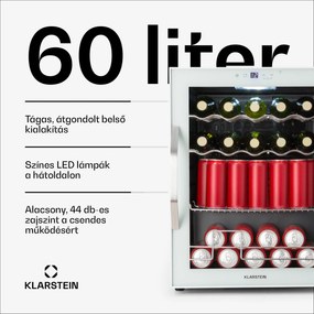 Klarstein Coachella 60 Smart hűtőszekrény, Wifi, LED, 3 polc, Háttérvilágítás, EEK E