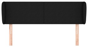 fekete szövet fejtámla szárnyakkal 147x23x78/88 cm