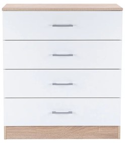 Miami komód 4 fiókos 80x92 cm fehér-sonoma tölgy