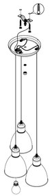 Eglo 49465 - Csillár PRIDDY 3xE27/60W/230V