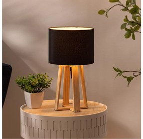 Atmosphera Atmosphera - Asztali lámpa MOLU 1xE27/25W/230V fenyő/fekete P6455