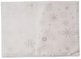 Hópelyhek vízálló karácsonyi tányéralátét ezüst, 32 x 45 cm