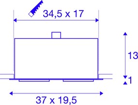 SLV KADUX 115551 Beépíthető spotlámpa 2x75W/GU10/ES111 IP20