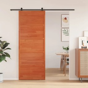 viaszbarna tömör fenyőfa istálló stílusú ajtó 80x208 cm