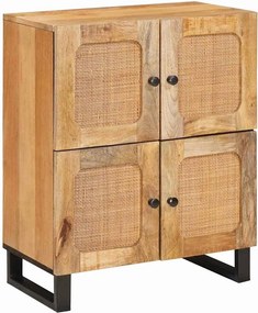 vidaXL Széf tárolóval ajtóval Barna 60 x 33 x 75 cm Tömör Mangófát