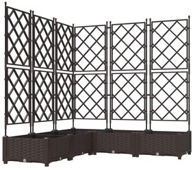 Kerti Virágágyás Trellis-szel 5 db Barna 120x120x125,5 cm
