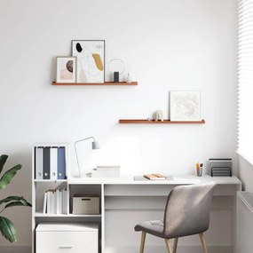 vidaXL Falpolc polcokkal tárolóval 2 pcs Piros 80 x 9 x 3 cm Faanyag