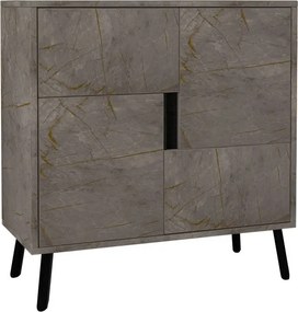 Darien - Gordion Marble, Black Wood