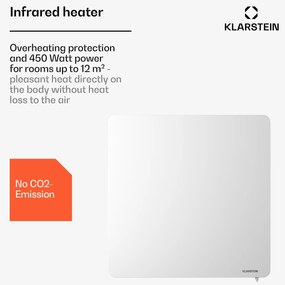 Klarstein Wonderbeam 450 Hybride infravörös hősugárzó 60 x 60 cm 450 W Heti időzítő Távirányító