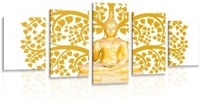 5 részes kép Buddha arany életfával