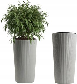 Magas Virágtartó Szürke teraszra fedő kerti műanyag